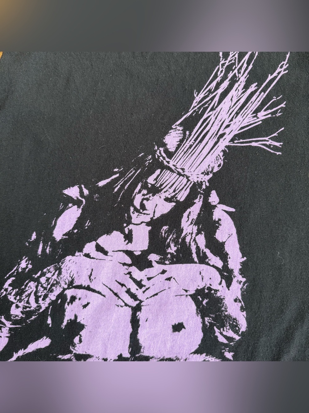 Emma Ruth Rundle Cropped Black Graphic Muscle Tee ~ Size Large - Picture 5 of 8